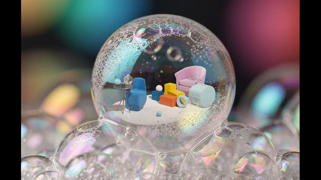 Métaphore visuelle d'une bulle de filtres avec reflets colorés, symbolisant l'enfermement algorithmique.