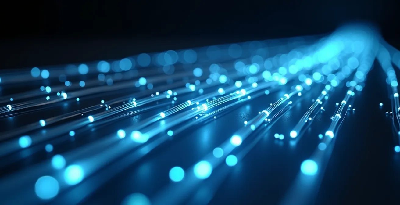 Graphique abstrait représentant les pics de consommation de bande passante dans un environnement de bureau