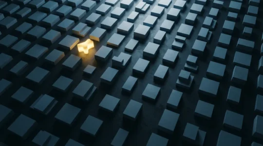 Application mobile émergeant parmi des milliers sur l'App Store avec effets de lumière premium