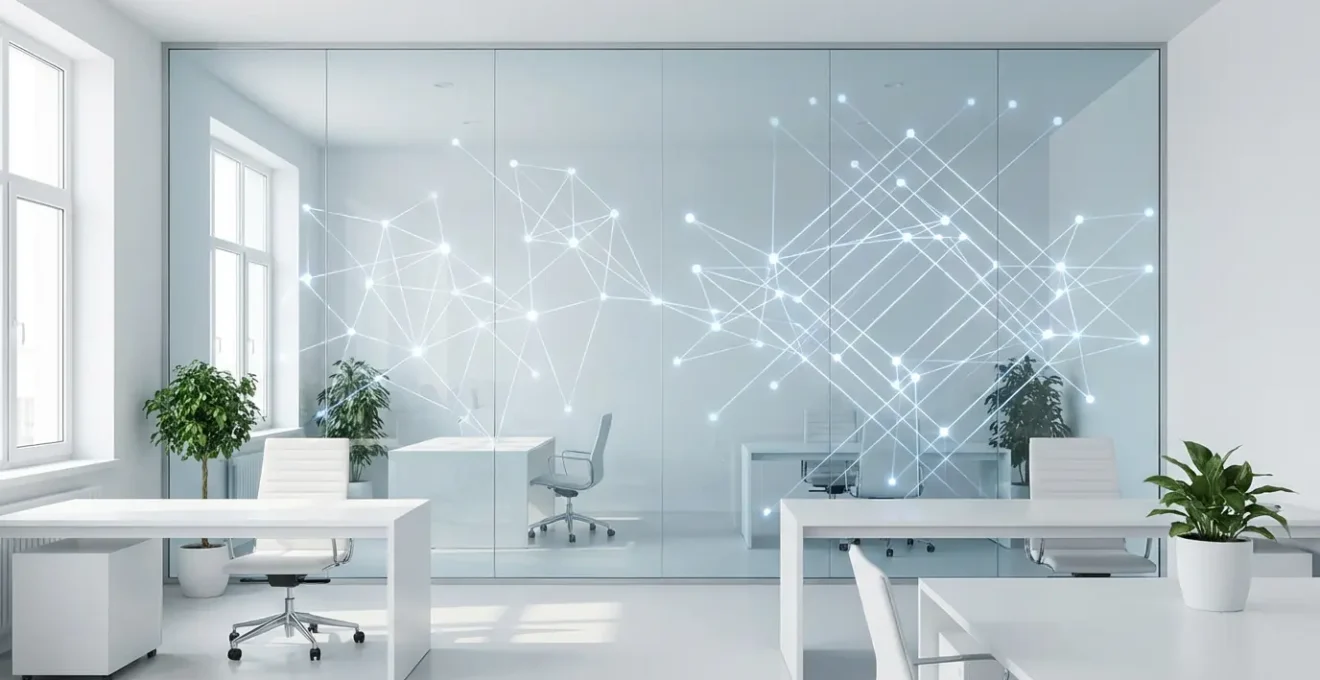 Schéma architectural minimaliste montrant une infrastructure hybride avec zones on-chain et off-chain