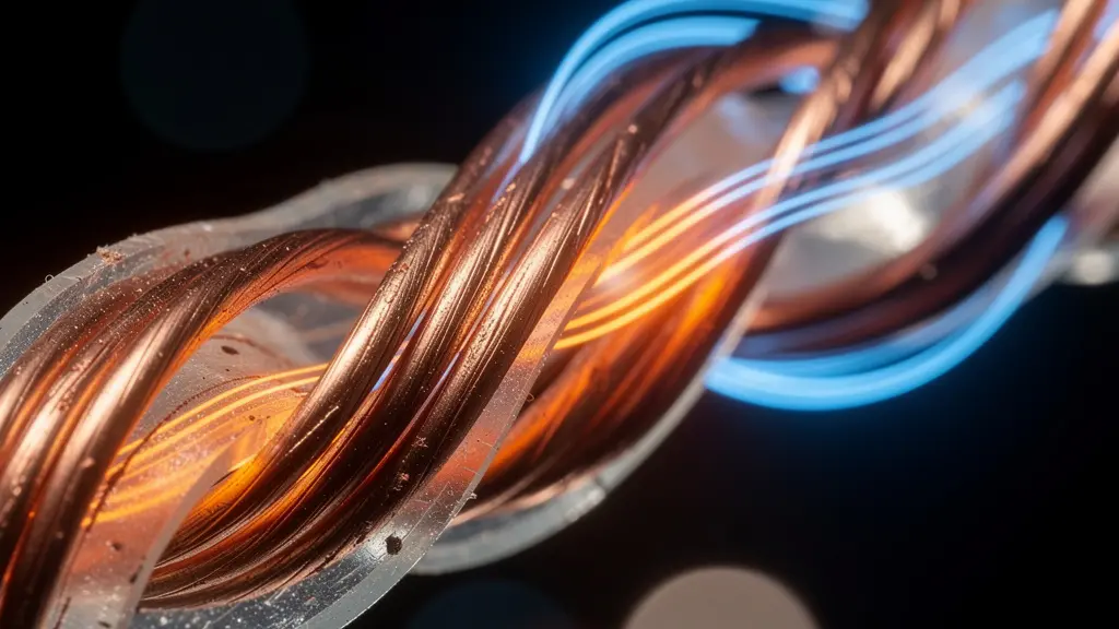 Visualisation de la consommation de données du cloud gaming avec des flux lumineux dans un câble réseau.