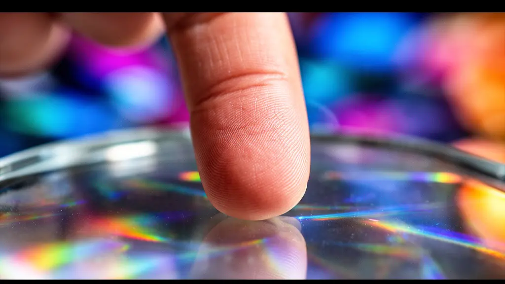 Vue macro d'un doigt humain suspendu au-dessus d'une surface de verre avec reflets lumineux colorés représentant des alertes multiples