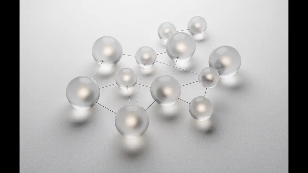 Représentation abstraite d'une structure de pensée en réseau avec points de connexion lumineux